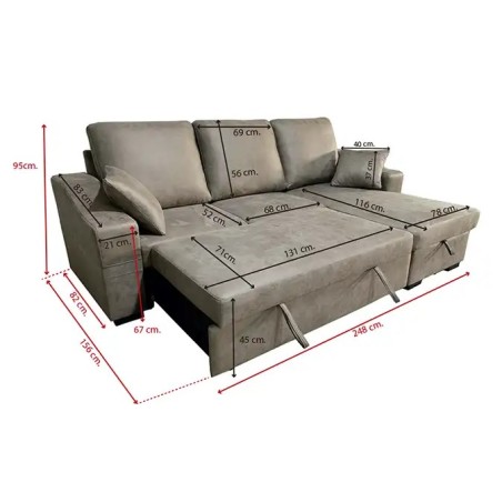 Chaiselongue con arcón cama Corea