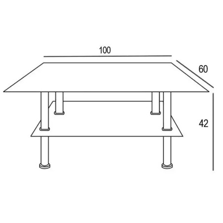 Mesa centro fija tapa cristal BAEL