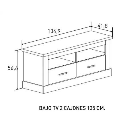 Bajo TV CHELLEN de 2 cajones 135cm 2