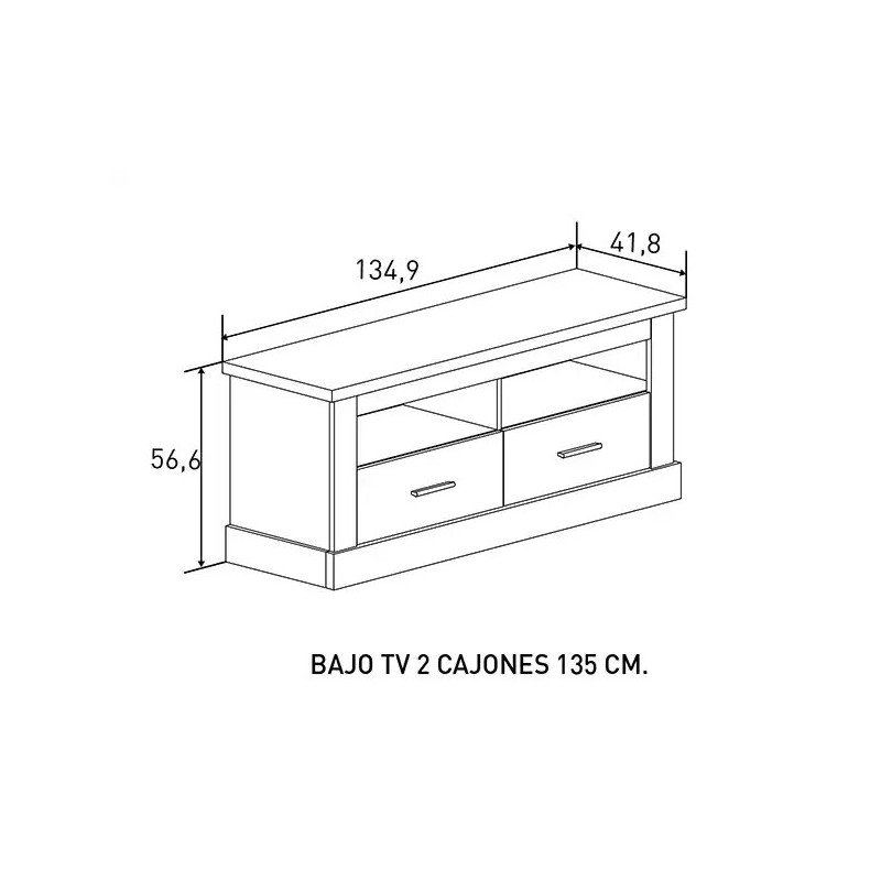 Bajo TV CHELLEN de 2 cajones 135cm