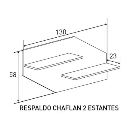 Respaldo de 2 estantes chaflán Chellén
