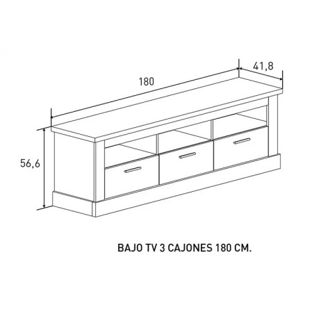 Bajo TV Chellén de 3 cajones